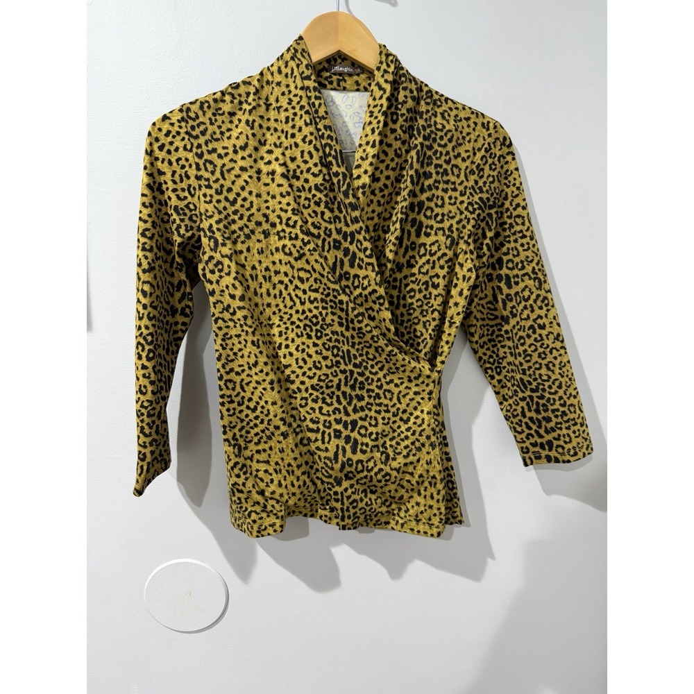 J.McLaughlin Leopard Print Wrap Style Top Catalina Cloth Sz S 1 - Picture 2 of 5